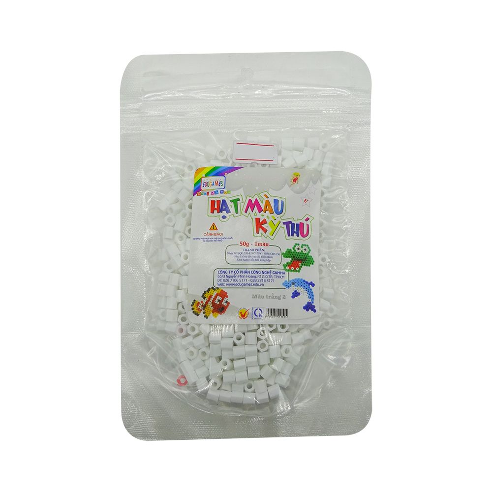  EDUGAMES Chơi Mà Học - Hạt Màu Kỳ Thú - Màu Trắng 2 (50g) 