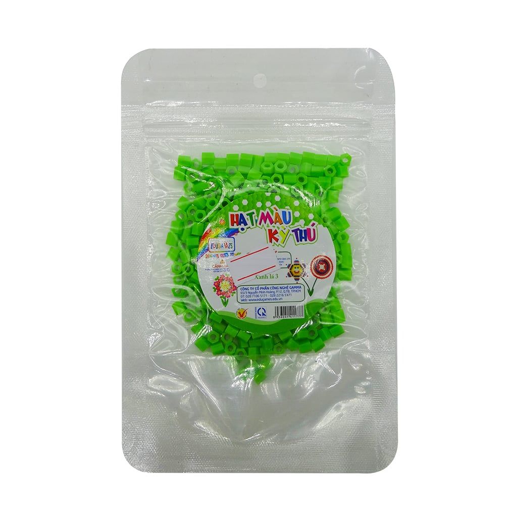 EDUGAMES Chơi Mà Học - Hạt Màu Kỳ Thú - Màu Xanh Lá 3 - 6+ (25g)