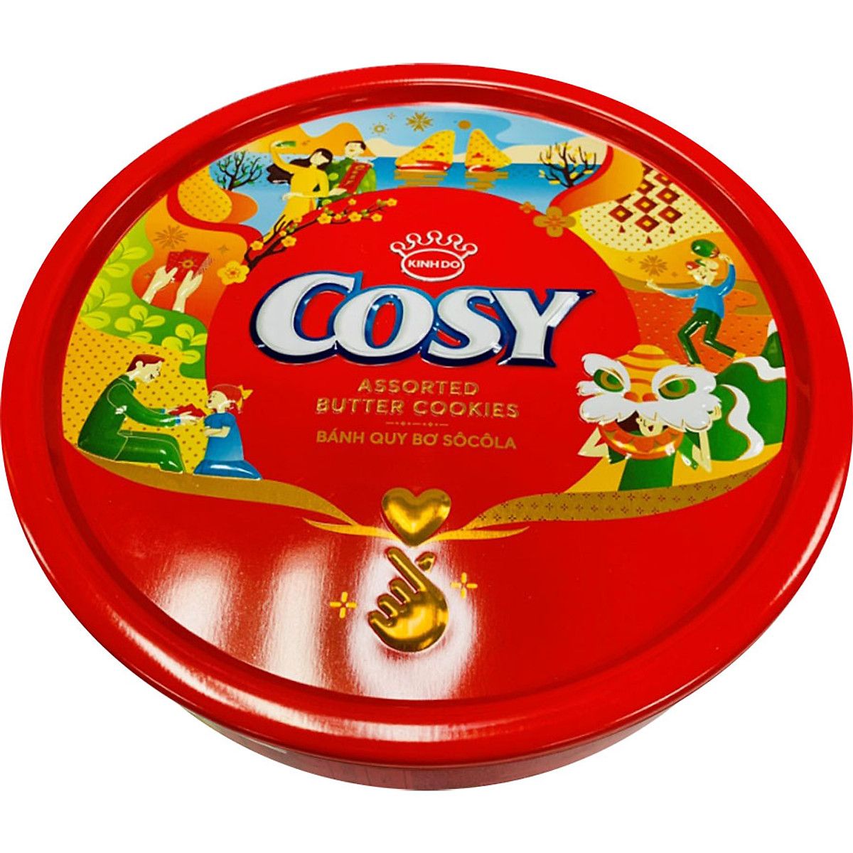 Bánh Quy Bơ Thập Cẩm Kẹp Kem - Cosy - Hộp Thiếc 378g