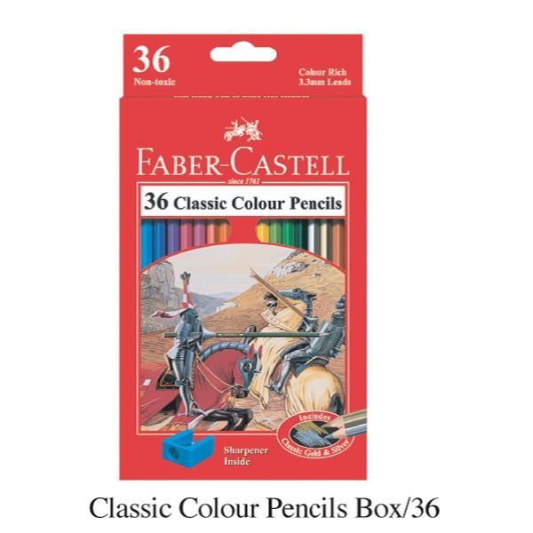 Faber - Castell - 115856 - Chì Màu Classic Knight - 36 Màu Dài + Chuốt