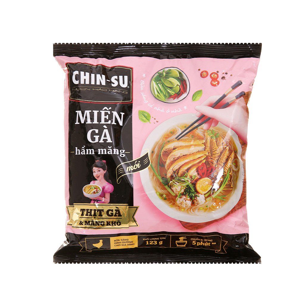 Miến CHIN-SU Gà Hầm Măng - Thịt Gà Và Măng Khô - Gói 123gr
