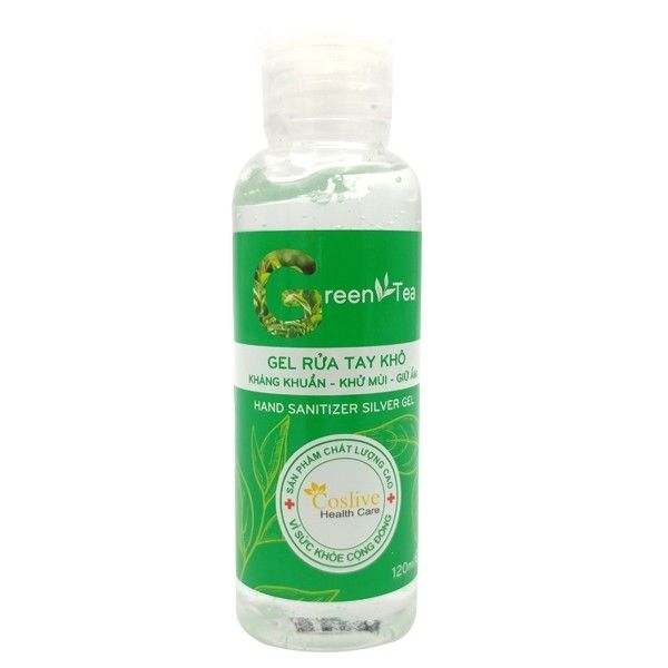  Gel Rửa Tay Khô Hand San Silver Coslive (120ml) - Green Tea 