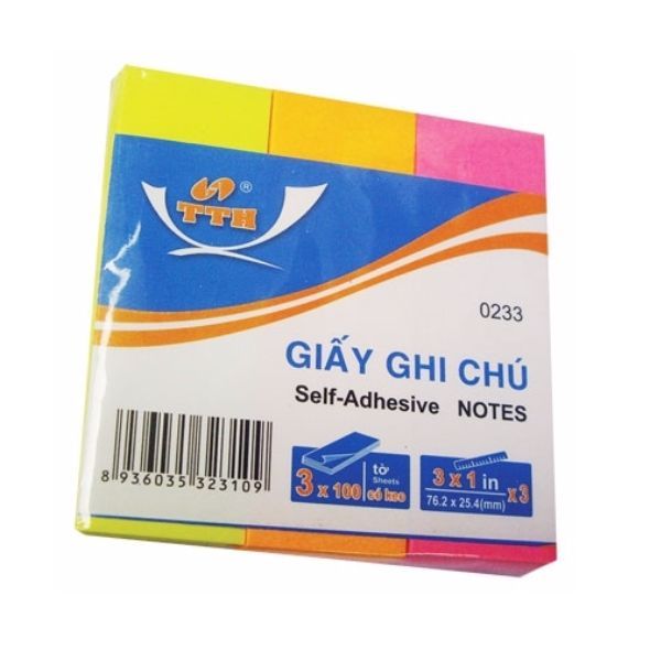 Giấy ghi chú 3 màu dạ TTH 0233