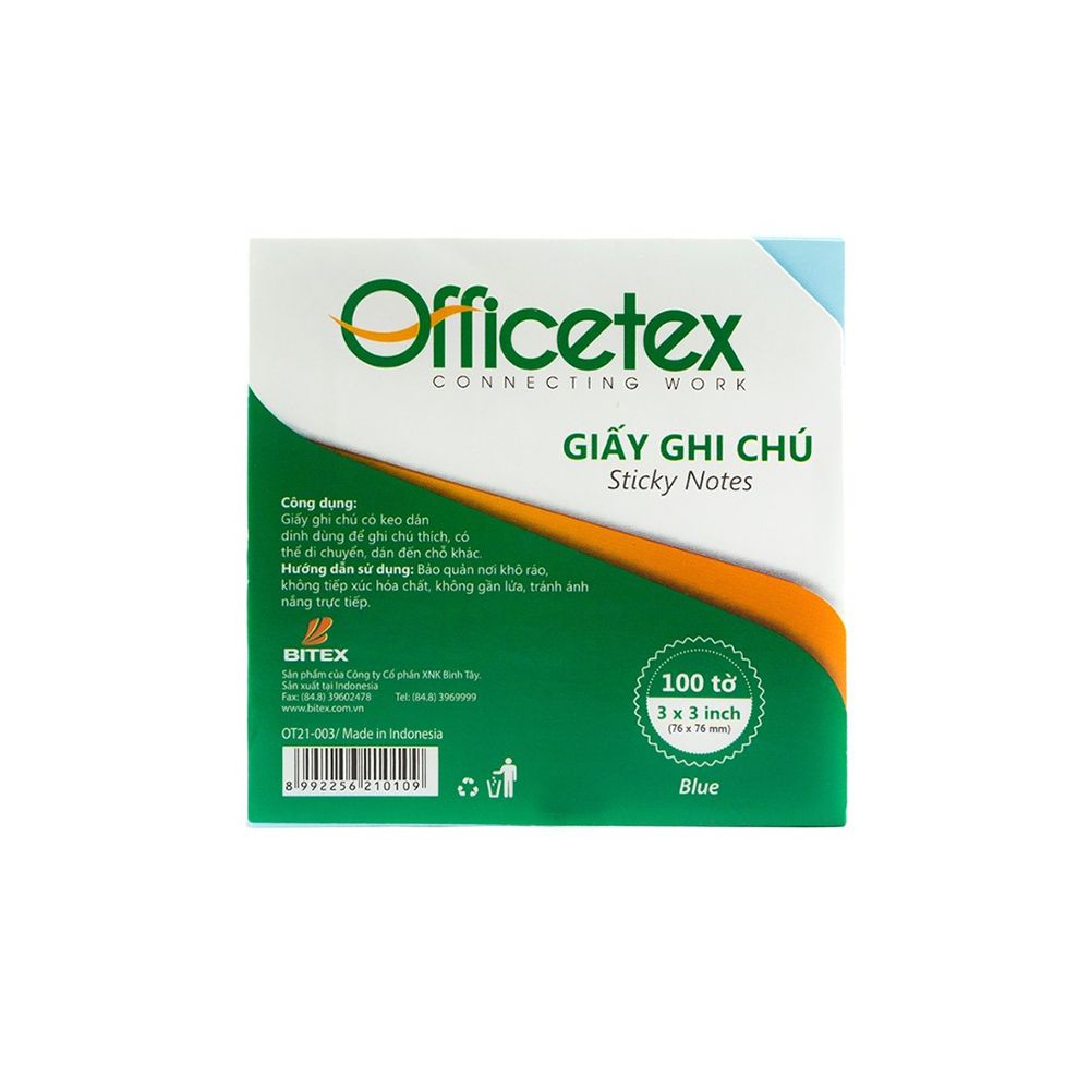 Giấy Ghi Chú Officetex - Blue (3x3 inch)