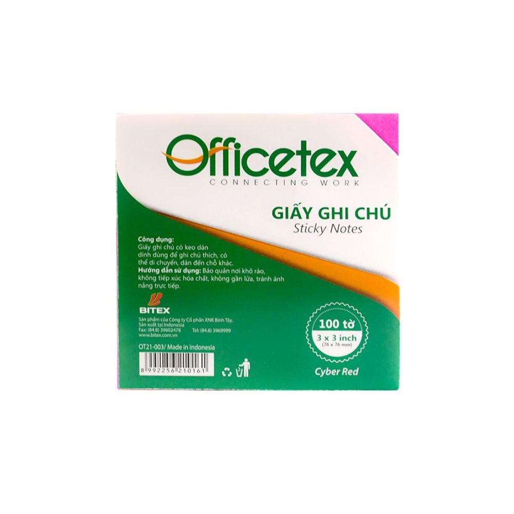 Giấy Ghi Chú Officetex - Cyber Red (3x3 inch)