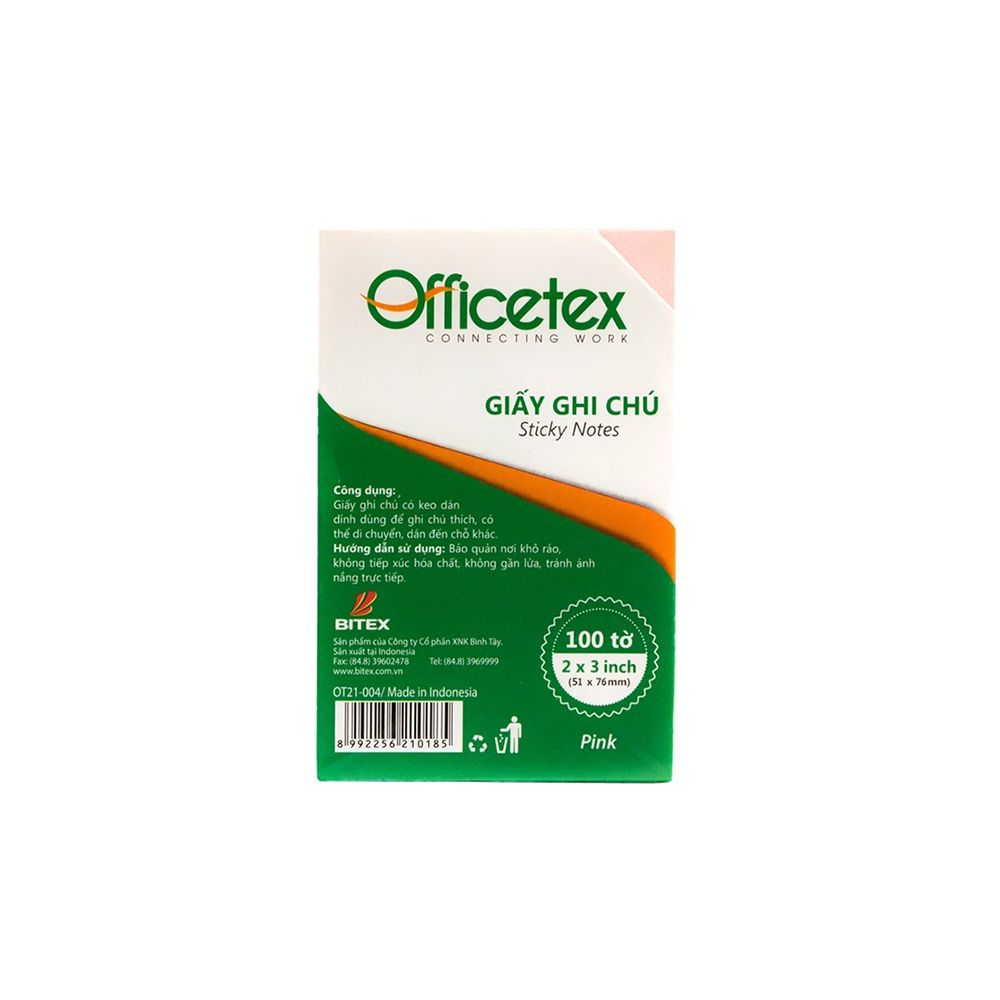 Giấy Ghi Chú Officetex - Pink (2x3 inch)
