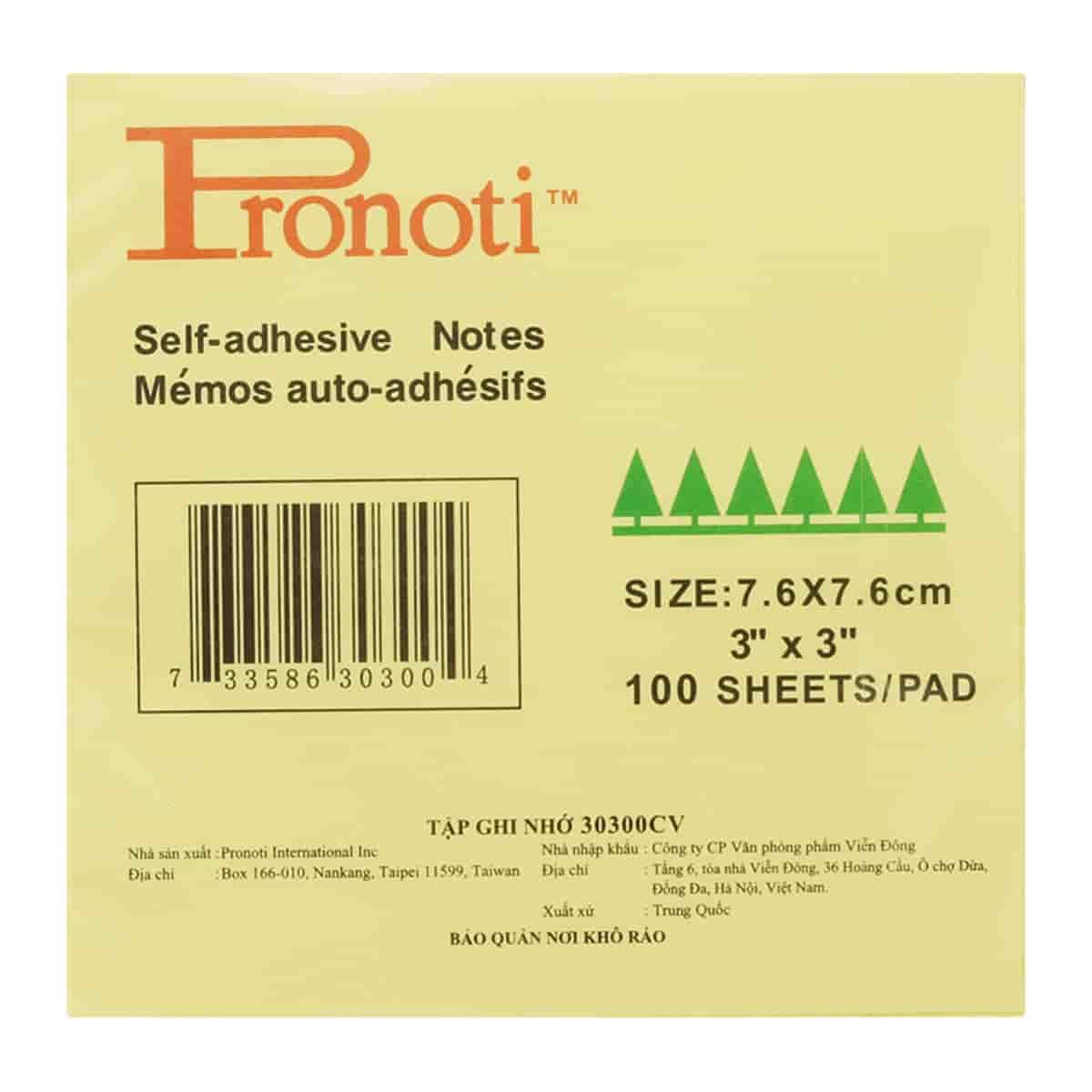 Giấy note Pronoti 3x3 (30300)