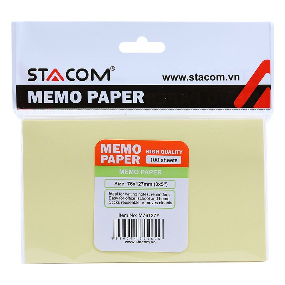 Giấy Note Stacom M76127Y (76 x 127 mm)