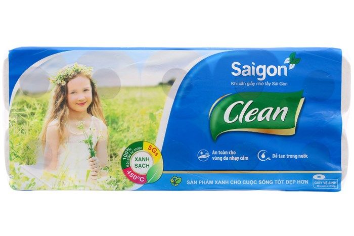 Giấy Vệ Sinh Sài Gòn Clean (Lốc 10 Cuộn)