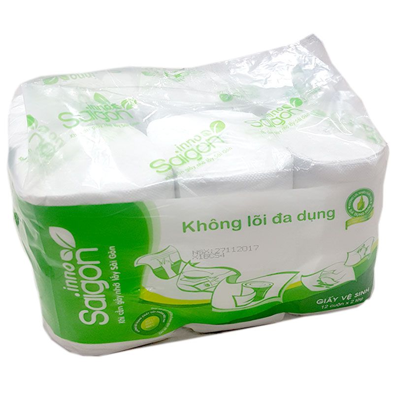  Giấy Vệ Sinh Sài Gòn Không Lõi (Lốc 12 Cuộn) 