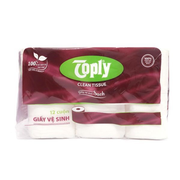 Giấy Vệ Sinh Toply (12 Cuộn x 2 Lớp)
