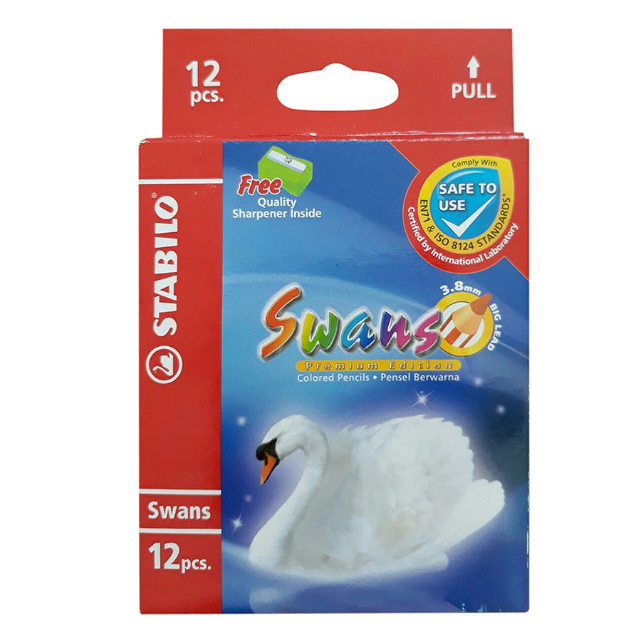 Chì Màu Swans Ngắn 12 Màu - Hộp (CLP1863S)