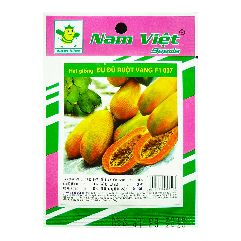 Hạt Giống Đu Đủ Ruột Vàng F1 007 Nam Việt