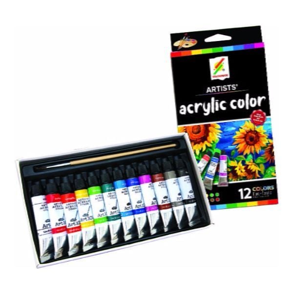 Hộp 12 Tuýp Màu Vẽ Acrylic (12ml)