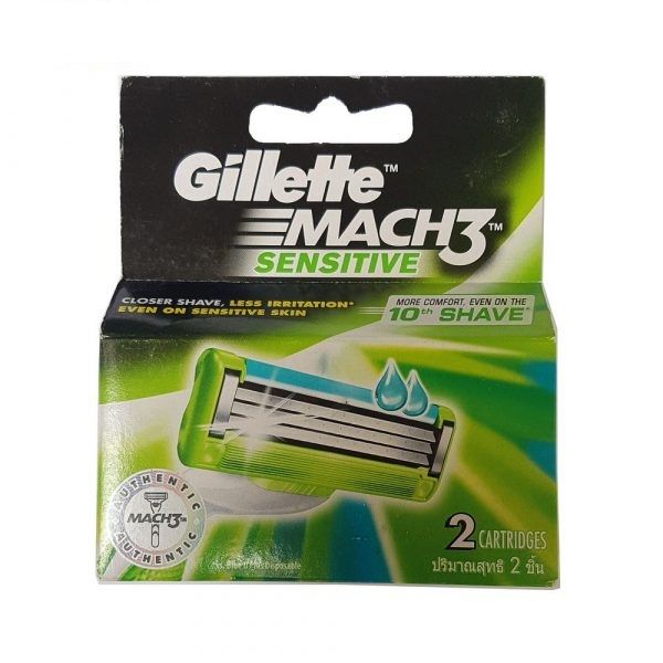  Hộp 2 Lưỡi Dao Cạo Gillette Mach3 Sensitive 