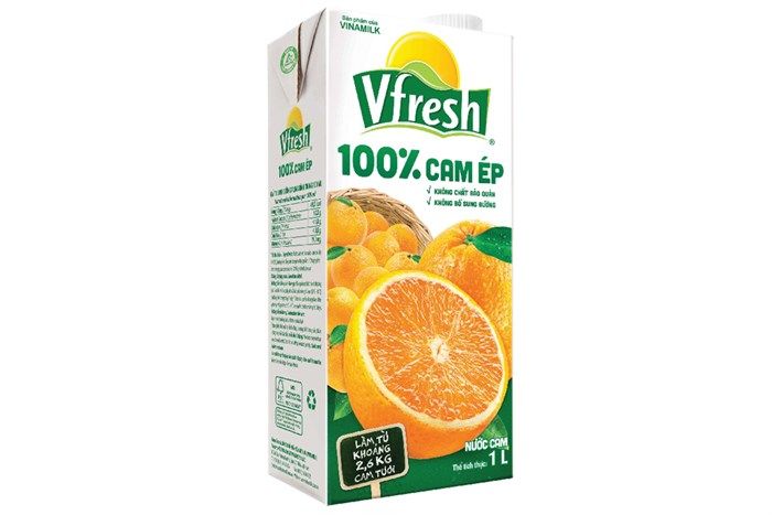 Hộp Nước Ép Cam 100 Phần Trăm Vfresh 1Lít