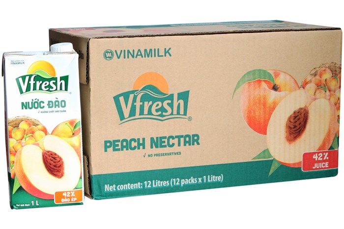 Hộp Nước Ép Đào 42 Phần Trăm Vfresh 1 Lít