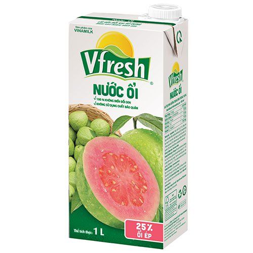 Hộp Nước Ép Ổi 25 Phầm Trăm Vfresh 1 Lít