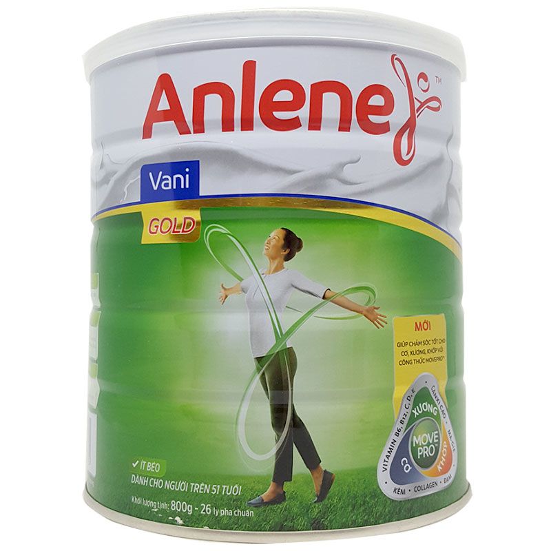 Hộp Sữa Bột Anlene Vani Gold Dành Cho Người Trên 51 Tuổi (800g)