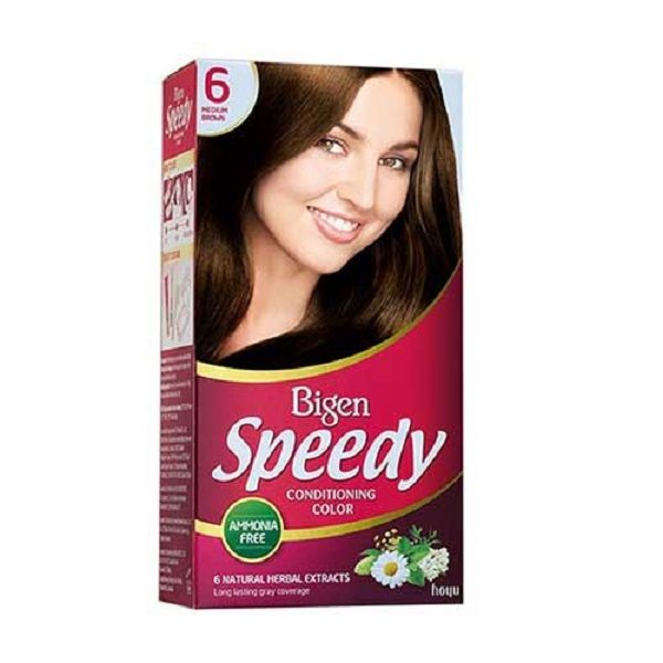 Thuốc Nhuộm Tóc Thảo Dược Bigen Speedy 6 Medium Brown Nâu Caramen
