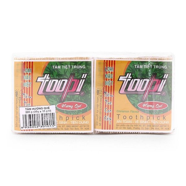 Tăm Tiệt Trùng TooPi - Hương Quế Gói 200g