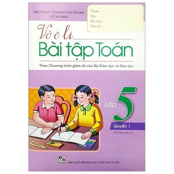 Vở ô li bài tập Toán - Lớp 5 - Quyển 1