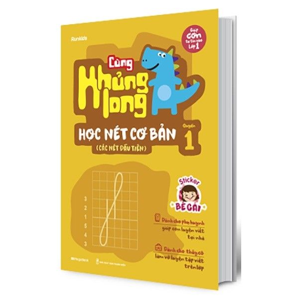 Cùng Khủng Long Học Nét Cơ Bản (Các Nét Đầu Tiên) - Quyển 1 - Bé Gái