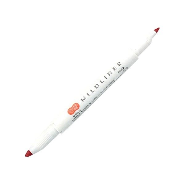 Viết Lông Dầu Dạ Quang Zebra Mildliner - MEV Fine Bold Mild Vermillion