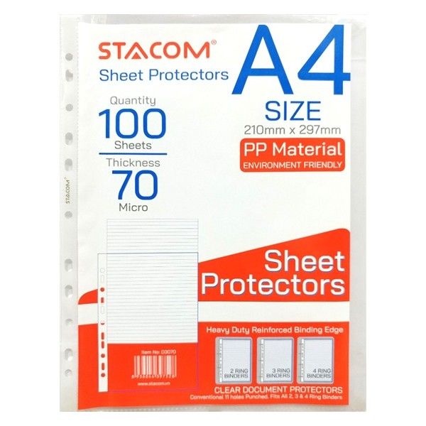 Bìa Lá A4 11 Lỗ Dày 0.07mm - Stacom - D3070