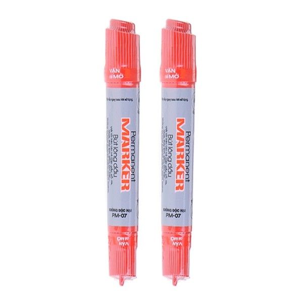 Bút Lông Dầu PM-07 - Đỏ - Thiên Long - Vỉ 2 Cây