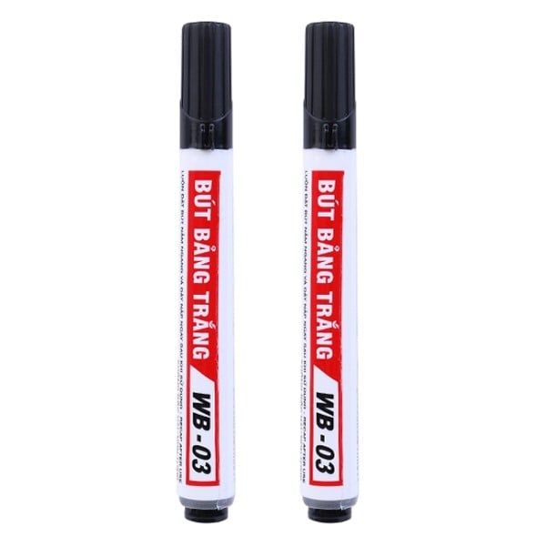 Vỉ 2 Bút Lông Bảng WB-03 - Đen