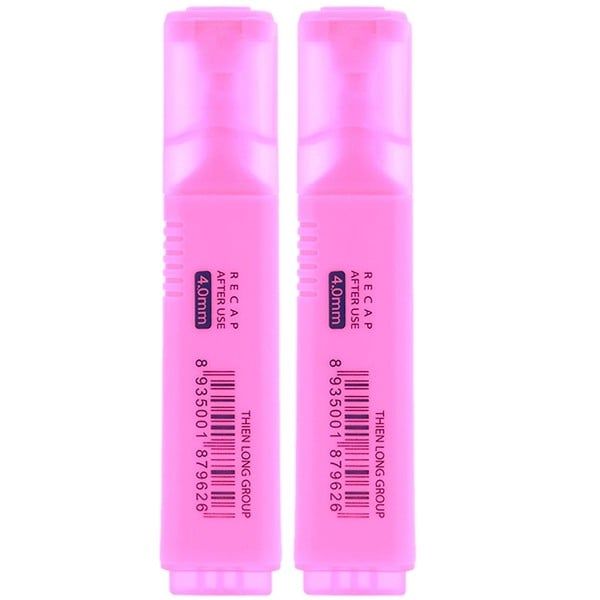 Bút Dạ Quang FO-HL05 - Màu Hồng - Vỉ 2 Cây