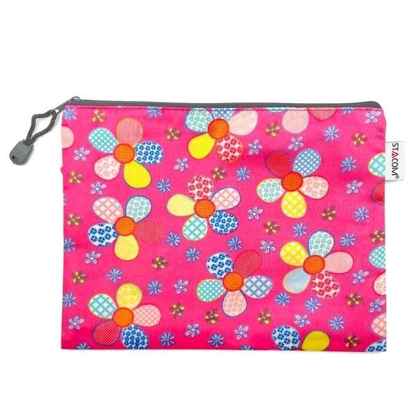 Túi Foam có khóa kéo, in hoa, 1 ngăn (zipper bag) A5 24.3*19.5cm
