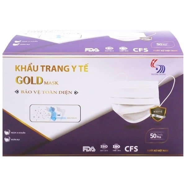  Khẩu Trang Y Tế Trường Dương Gold Mask 3 Lớp 50 Cái 