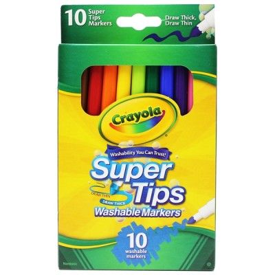  Hộp 10 Bút Lông Màu Super Tips Washable Markers - Crayola 588610 