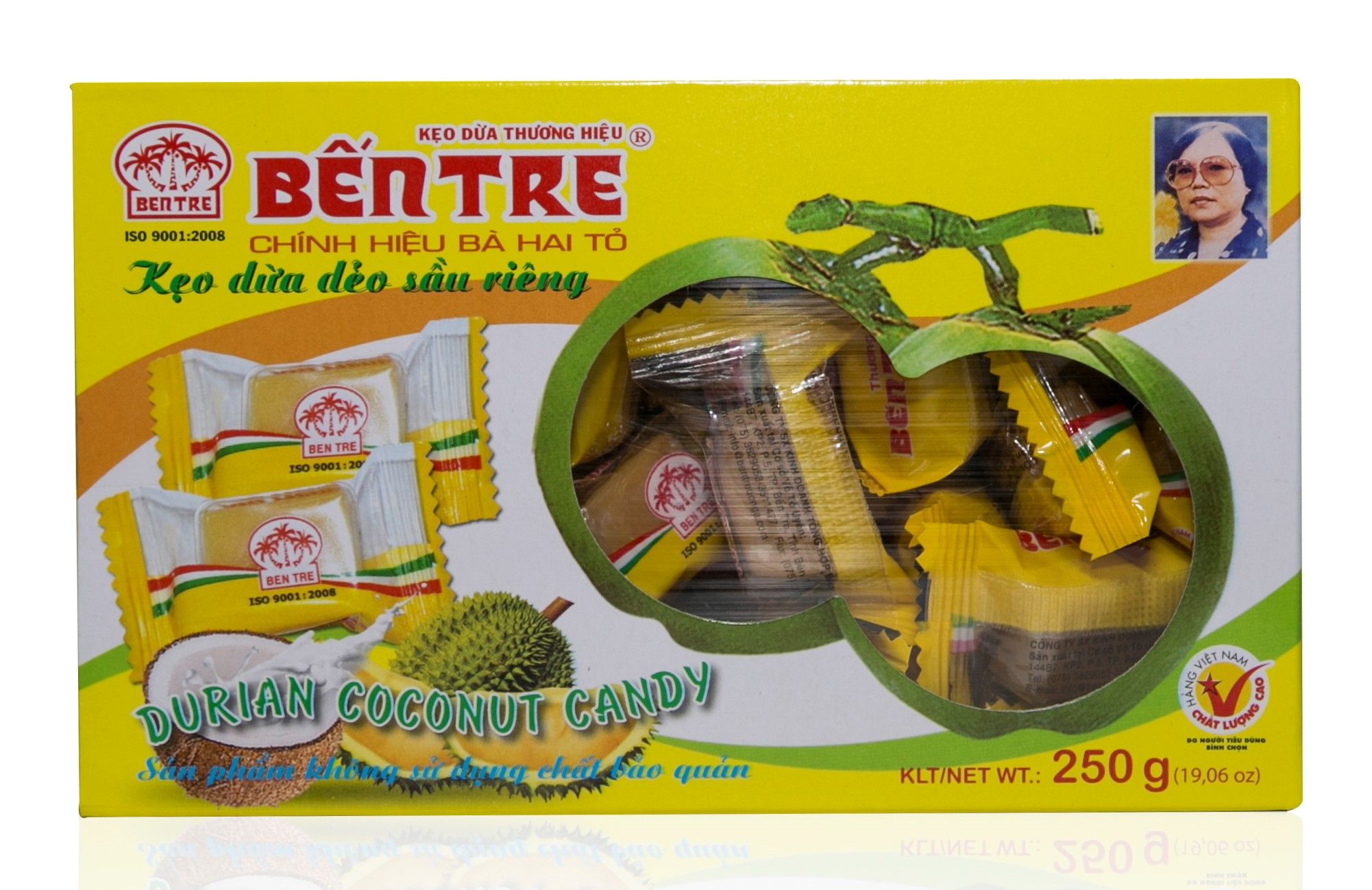 Kẹo Dừa Dẻo Sầu Riêng Bến Tre - Chính Hiệu Bà Hai Tỏ (250g)