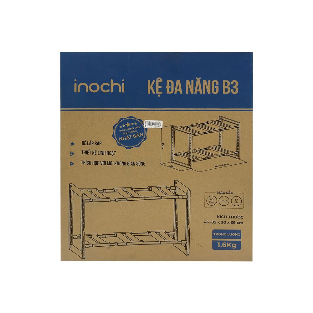 Kệ Đa Năng Inochi B3 Trắng KE008T (46 - 82 x 39 x 30 cm)