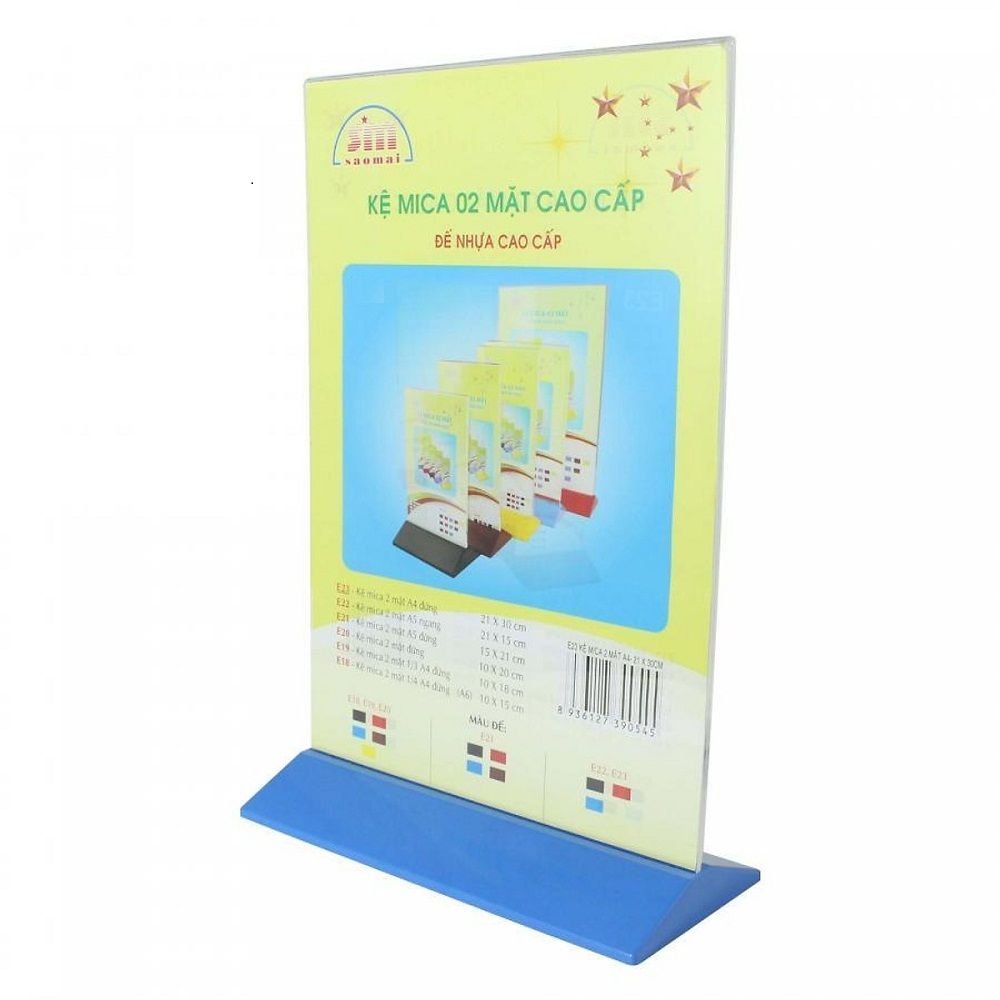 Kệ Thực Đơn Mica 2 Mặt Sao Mai A5 Đứng E21 (15 x 21 cm)