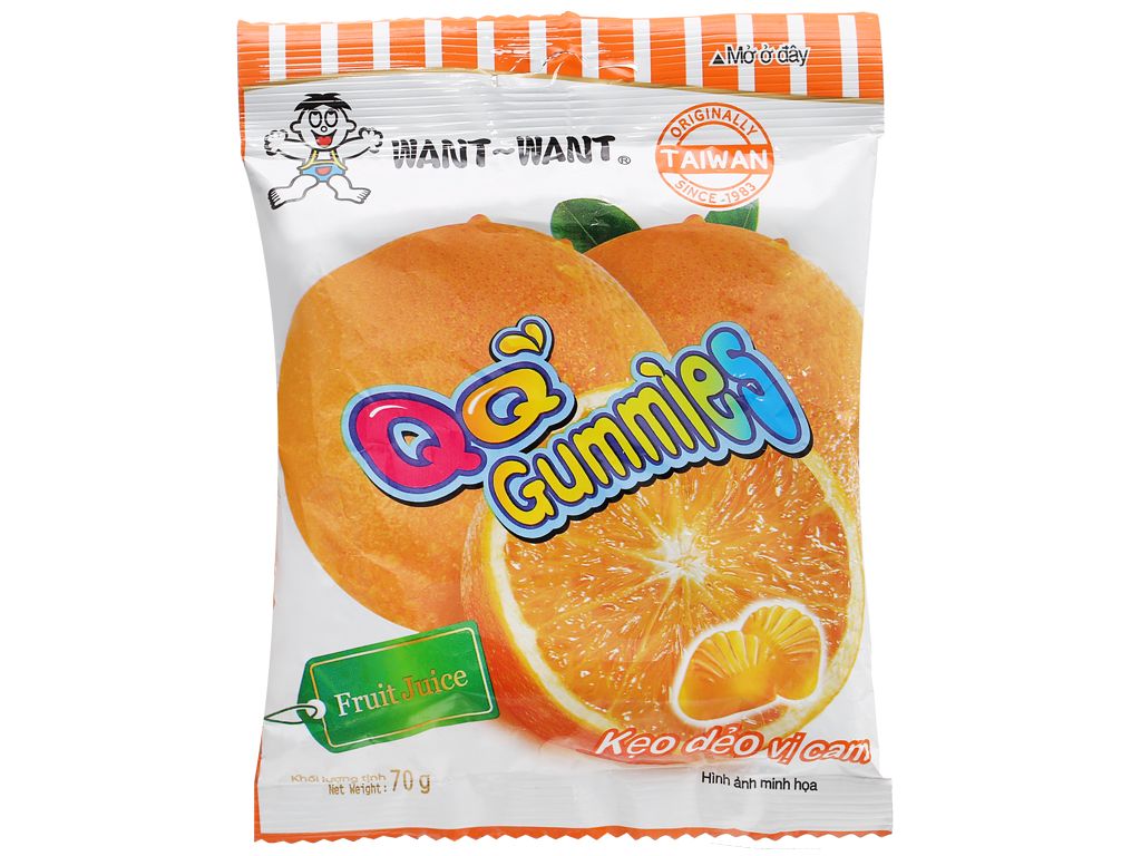 Kẹo dẻo Want Want QQ Gummies cam 70g*10*6