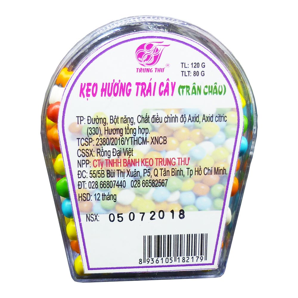 Kẹo Hương Trái Cây (Trân Châu) Trung Thư (120g)
