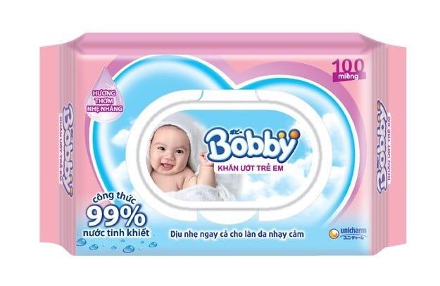 Khăn Ướt Em Bé Bobby Hương Nhẹ Nhàng (100 Miếng/Gói)