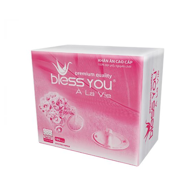 Khăn Ăn Bless You À La Vie Gói 100 Tờ 1 Lớp (230x230mm)