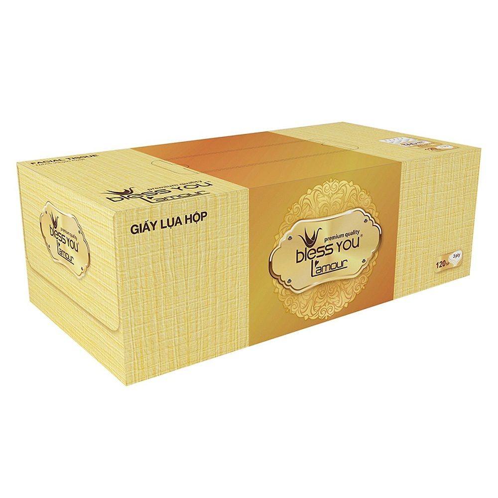 Khăn Ăn Bless You Lamour 3 Lớp Phiên Bản Hạc Vàng (120 Tờ/ Hộp)