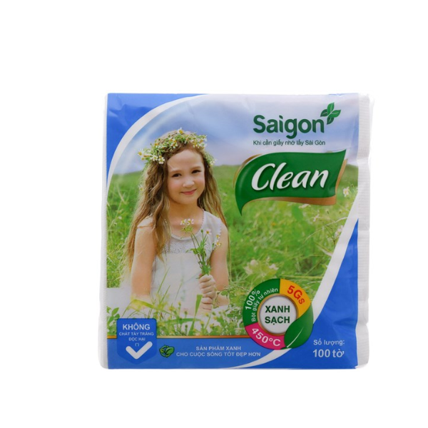 Khăn Ăn Sài Gòn Clean Gói 100 Tờ