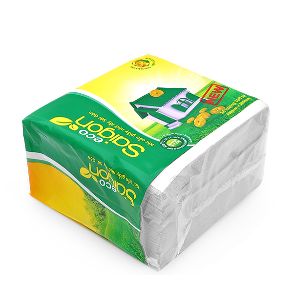 Khăn Giấy Ăn SaiGon Eco 100 Tờ 1 Lớp (230mm x 230mm)
