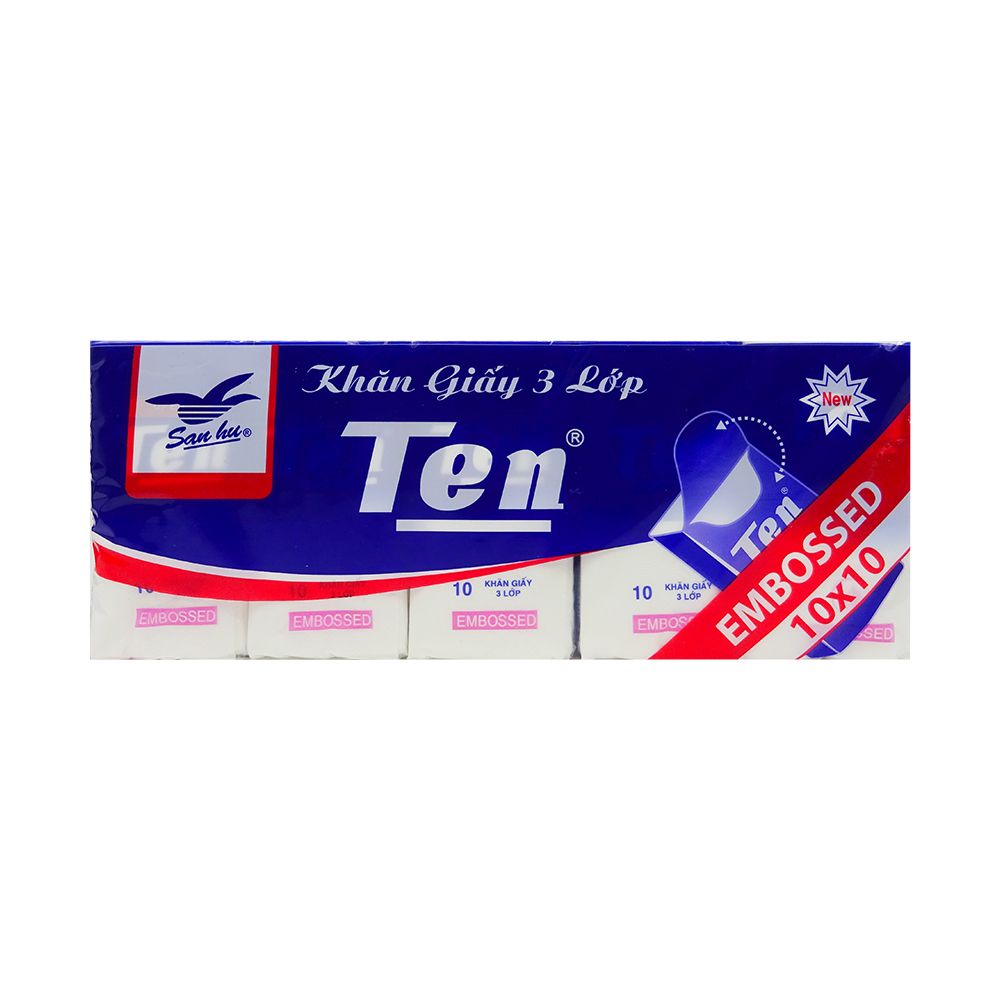  Khăn Giấy Bỏ Túi Ten (Lốc 10 Gói) 