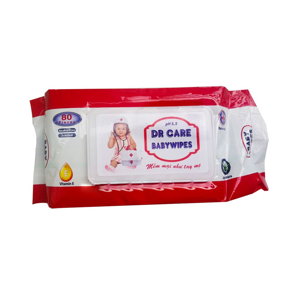 Khăn Ướt Dr Care BabyWipes - Gói 80 Tờ