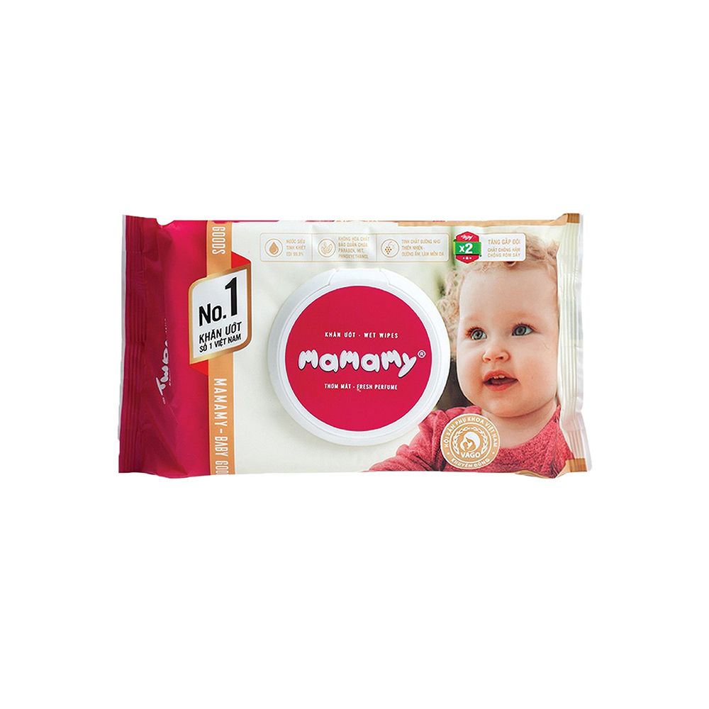 Khăn Ướt Mamamy Có Hương Có Nắp - Gói 80 Tờ