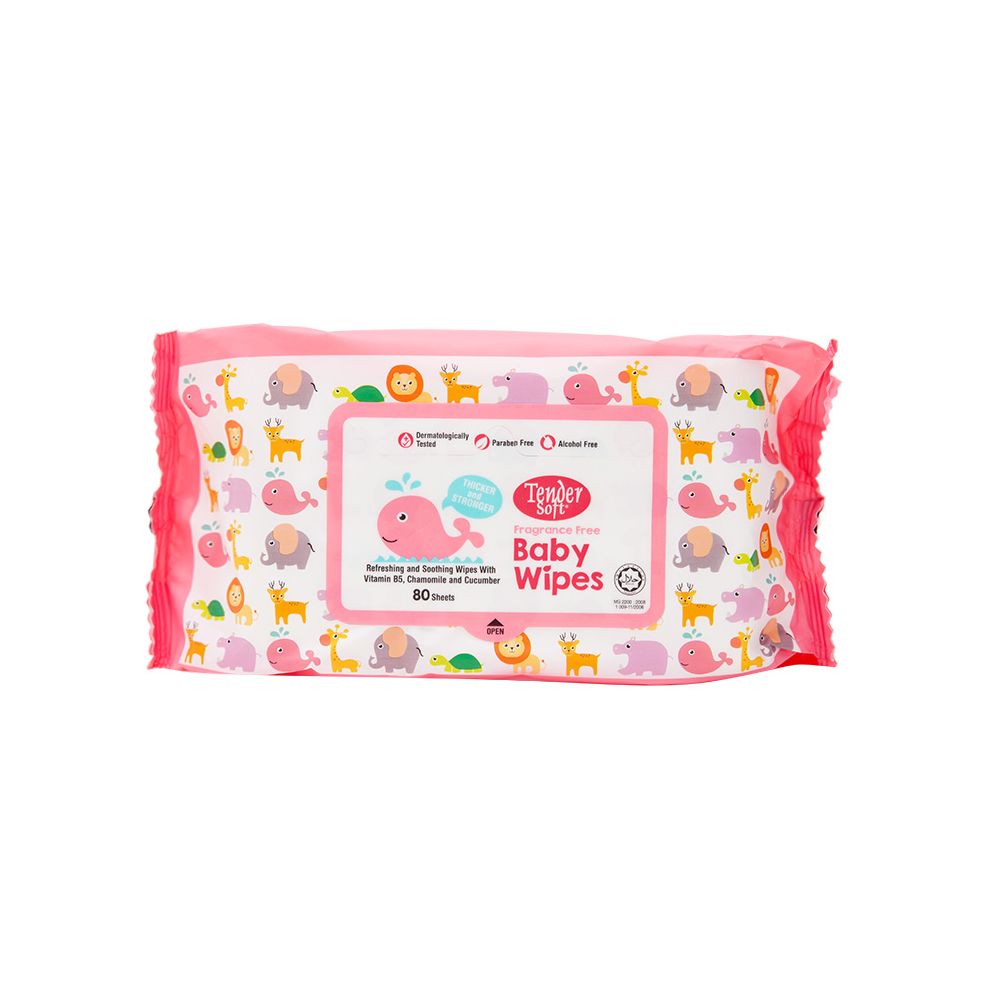 Khăn Ướt Tender Soft Baby Wipes 80 Tờ Hồng