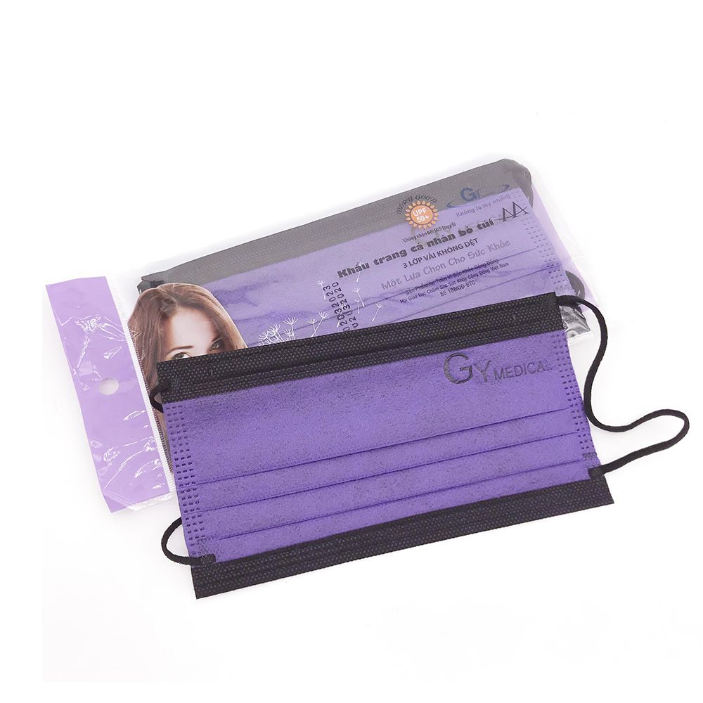 Khẩu Trang Y Tế 3 Lớp - Màu Tím (5 Cái)